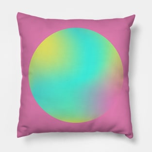 Turquoise, Yellow and Pink Neon Gradient Pillow