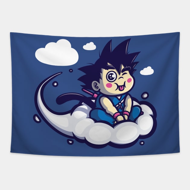 Cloud Monkey Tapestry by hoborobo