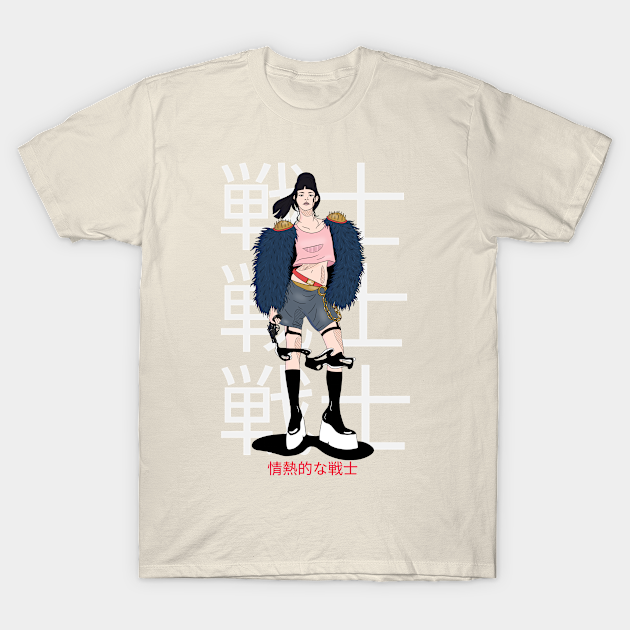 Discover Anime girl shadow figure japanese street warrior - Anime Girls - T-Shirt