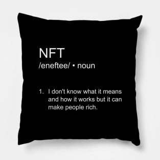 NFT funny definition white Pillow