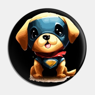 Superhero puppy dog Pin