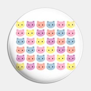 Cute Colorful Pastel Kitties Pin