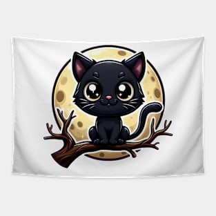 BLACK CAT MOON Tapestry