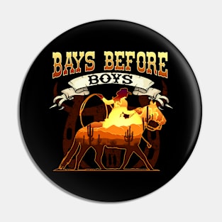 Bays Before Boys I Equestrian Pony And Horse Fan Pin