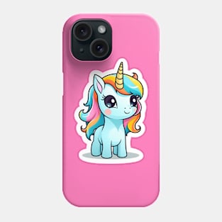 cute Kawaii Unicorn sticker Phone Case