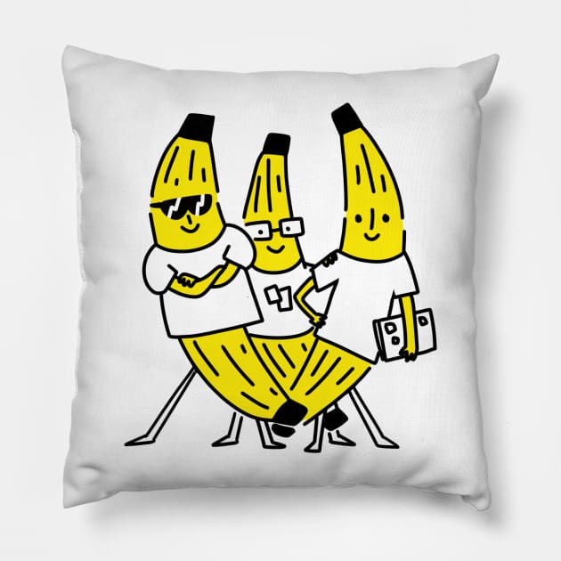 We've Gone Bananas! (color) Pillow by ginaromoart
