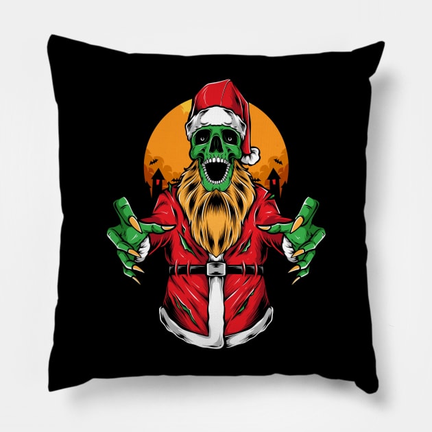 scary zombie santa Pillow by snoddyshop