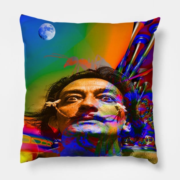 Dream of Salvador Dali Pillow by icarusismartdesigns