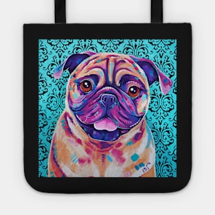 Billy - Tan Pug Dog artwork Tote