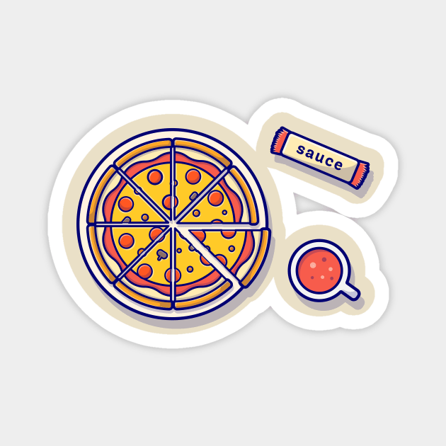 Pizza Cartoon Magnet by Catalyst Labs