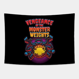 Monster Weights- Gym Horror Movie Parody Tapestry