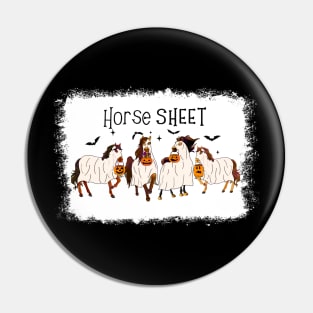 Horse Sheet Horse Ghost Halloween Funny Saying Men Women Pin