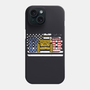 Jeep Dad American Flag Jeep Father's Day Papa Jeep America Jeep 4th of July Jeep Father Gift Phone Case