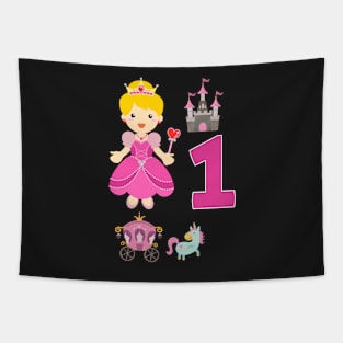 First Birthday Princess Castle Unicorn Carriage Tapestry