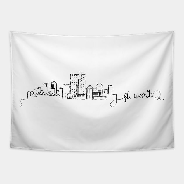 Ft. Worth City Signature Tapestry by kursatunsal