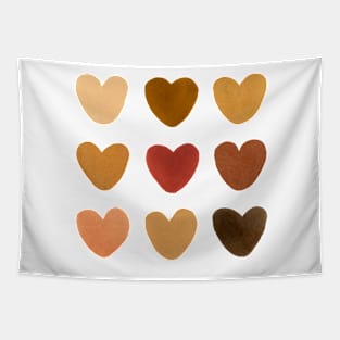 Nine Brown Hearts Tapestry