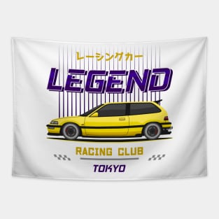 Midnight Racer Yellow Kanjo EF JDM Tapestry