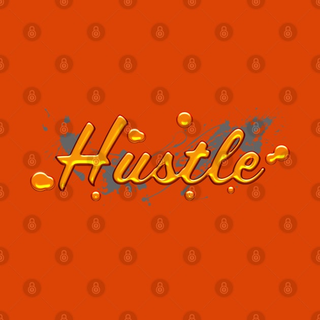 Hustle Hard Gel Graphic Logo Short Sleeve Hustling T-Shirt by NearlyNow