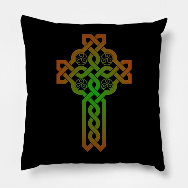 Celtic Cross With Triskeles Pillow by Wareham Spirals