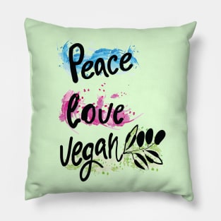 Peace love vegan Pillow