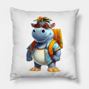 Back To School Hippo Pillow