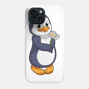 Penguin with Daisy Phone Case