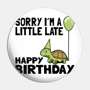 Funny Cute Turtle Birthday Gift Child Bday Present for Kids Pin