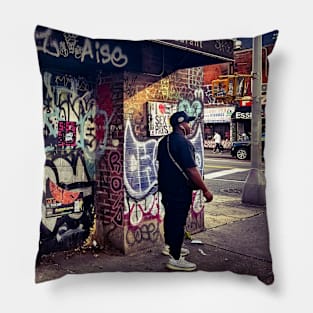 Street Graffiti Tags Manhattan NYC Pillow