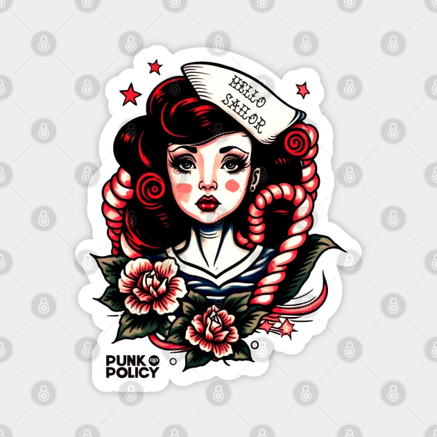 Vintage sailor tattoo style design Magnet by PunkPolicy