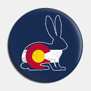 Colorado Flag Rabbit Bunny Pin