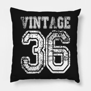 Vintage 36 2036 1936 T-shirt Birthday Gift Age Year Old Boy Girl Cute Funny Man Woman Jersey Style Pillow