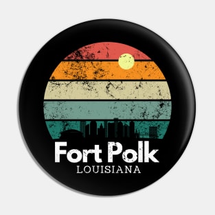 Fort Polk, Louisiana  // Vintage Sunset Skyline Pin