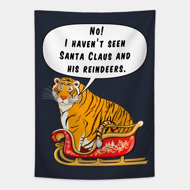 Meme fat tiger Christmas comics / Year of the Tiger /New Year 2022/ Tiger 2022 Tapestry by SafSafStore