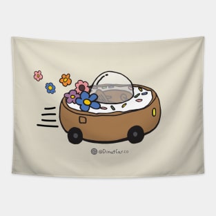 Flower Power Donut Car Tapestry