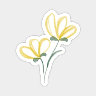 Watercolor Yellow Flowers Element Magnet