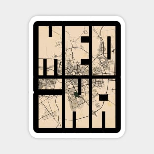 Medina, Saudi Arabia City Map Typography - Vintage Magnet