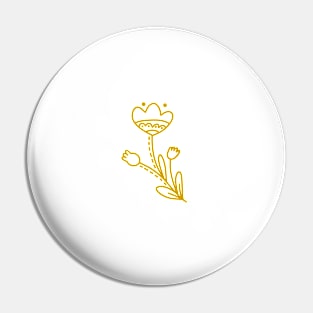 Floral Doodle - Gold Pin