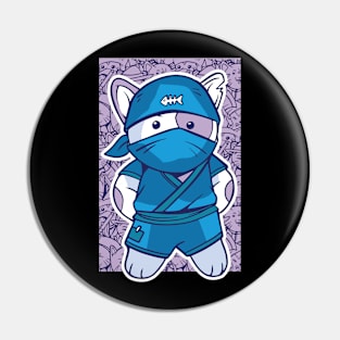 D&D Monk Ninja Class Kawaii Cat Pin