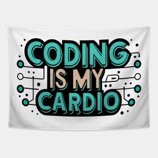 Coding Is My Cardio | Lustiger Programmierer Tapestry