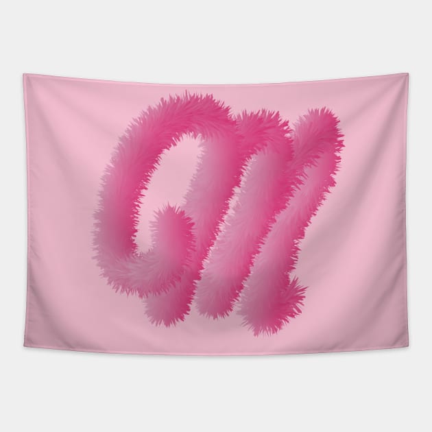 M Pink Animal Initials Tapestry by desingmari