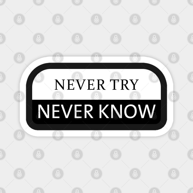 Never Try Never Know Magnet by iconking