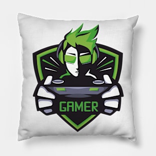 Gamer (green) Pillow