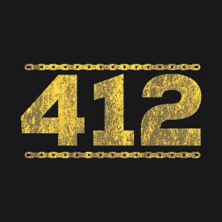 412 Pittsburgh Black & Gold Chain Yinzer T-Shirt