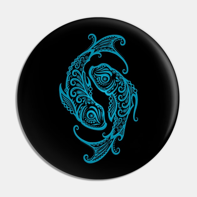 Blue Pisces Zodiac Sign Pin by jeffbartels