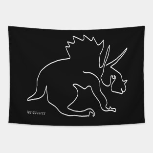 Maastrichtien Triceratops Ceratopia White Color - Oneliner Tapestry