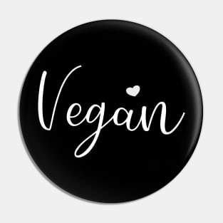 Vegan Heart Love Veganism Cute Writing Gift Family Black Mask Funny Pin