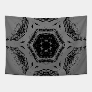 Black and White Contemporary Snowflake Mosaic Pattern Tapestry