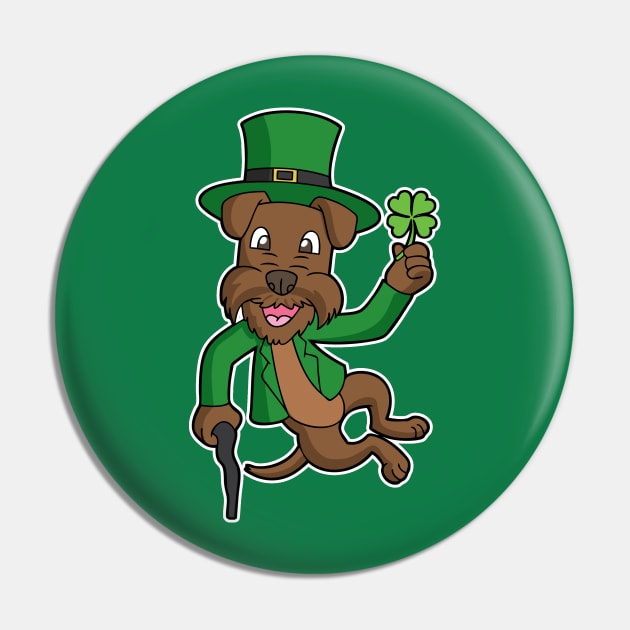 Irish Terrier Dog St Patrick's Day Lucky Heel Click Pin by E