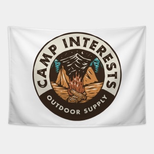 Camping Adventure Mountain Badge Tapestry