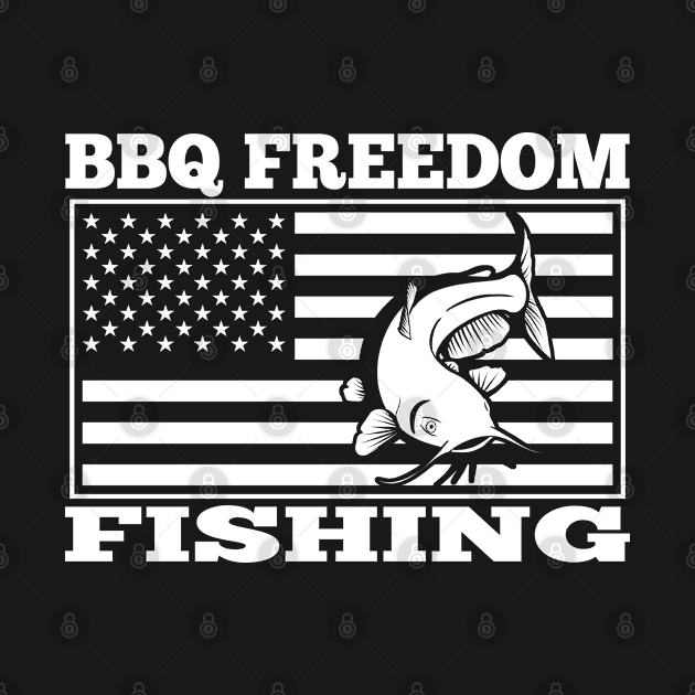 BBQ Freedom and Fishing 4th July Patriotic USA Flag by Jas-Kei Designs